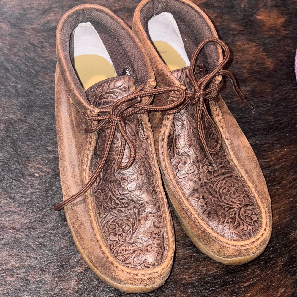 Twisted X Tooled Leather Driving Moccasins